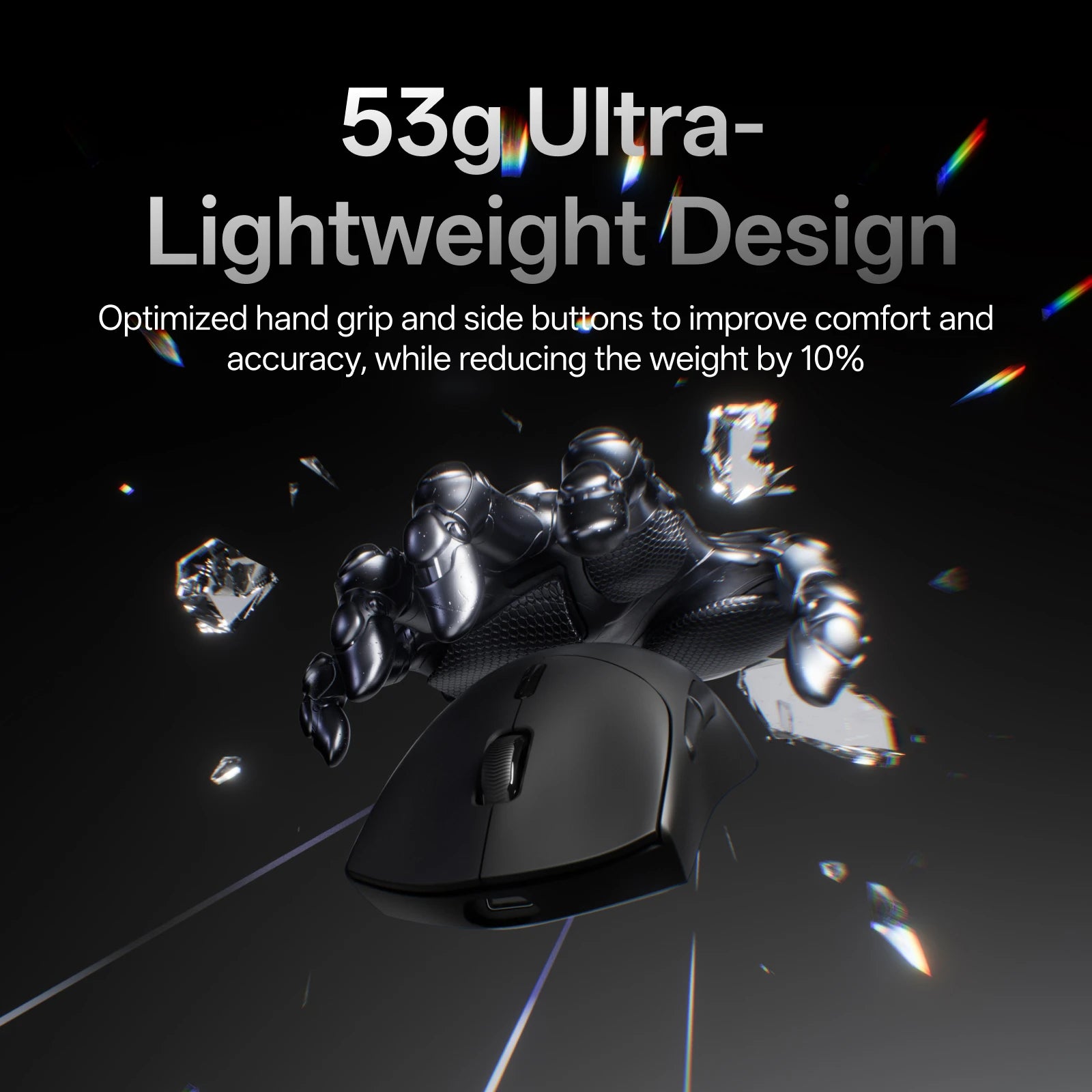 Rapoo VT7 VT7MAX Wireless Gaming Mouse True 8K Wireless Polling Rate 53g Lightweight 100-Million Mechanical Switch Macro Enabled