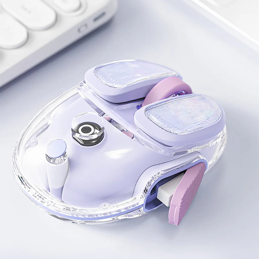 EWEADN Q9 Mini Wireless Mouse, Dual Mode BT+2.4G, 4800 DPI, Silent Click, Rechargeable, Ergonomic, Potato Shape, for Office/Home