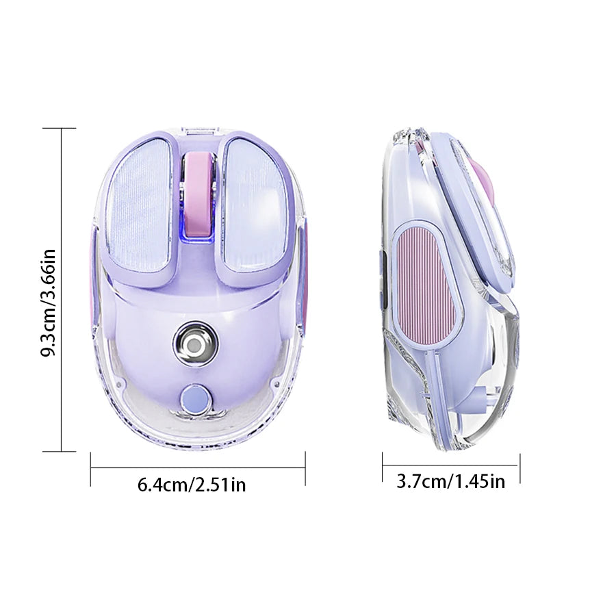 EWEADN Q9 Mini Wireless Mouse, Dual Mode BT+2.4G, 4800 DPI, Silent Click, Rechargeable, Ergonomic, Potato Shape, for Office/Home