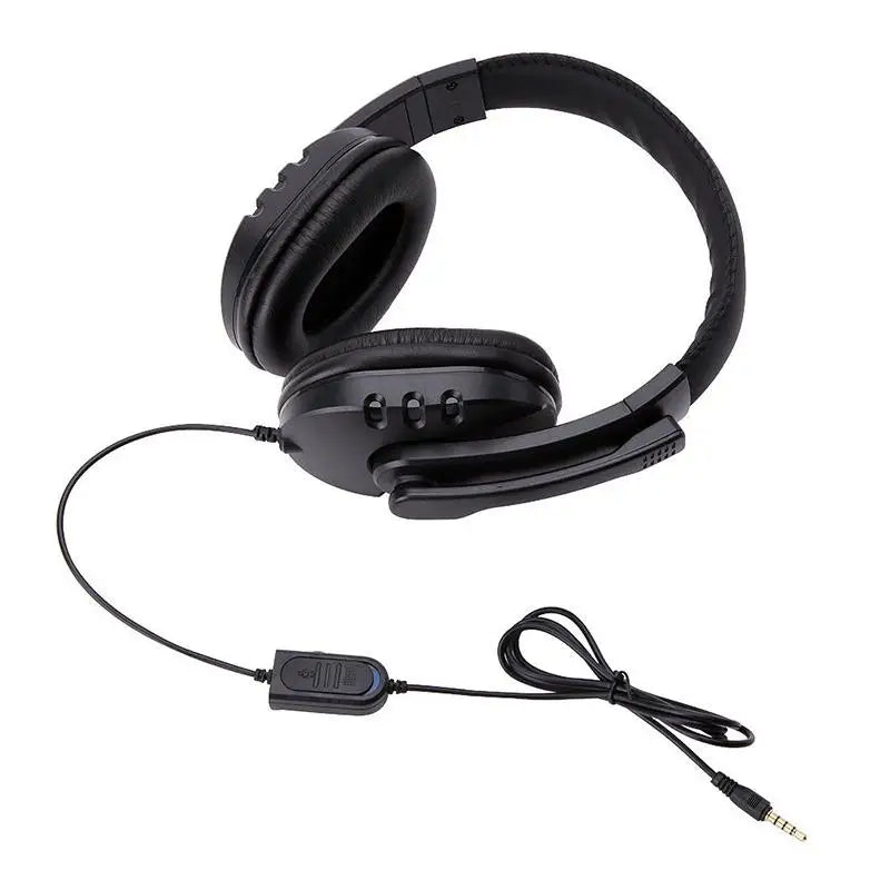 Stereo 3.5mm Wired Headphones with Mic Adjustable Over Ear Gaming Headsets Earphones Low Bass Stereo for PS4 Xbox One PC