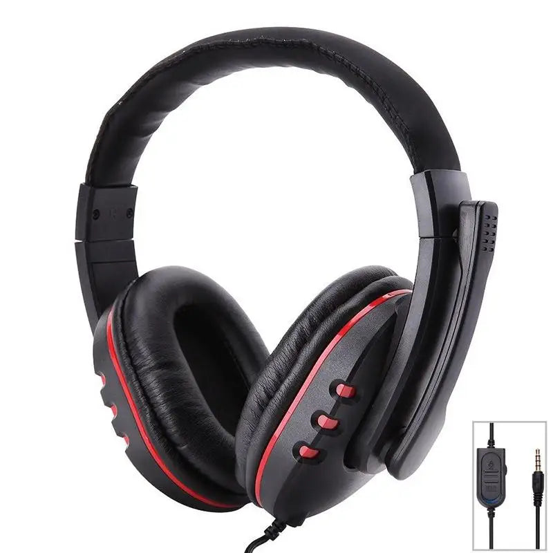 Stereo 3.5mm Wired Headphones with Mic Adjustable Over Ear Gaming Headsets Earphones Low Bass Stereo for PS4 Xbox One PC