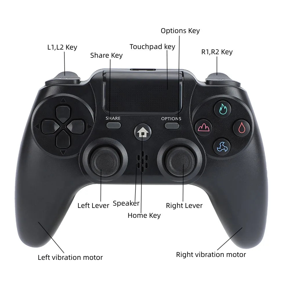 Bluetooth Wireless Gamepad Controller For PS4 Playstation 4 Console Control Joystick Controller Compatible For PS4 /PC/Steam