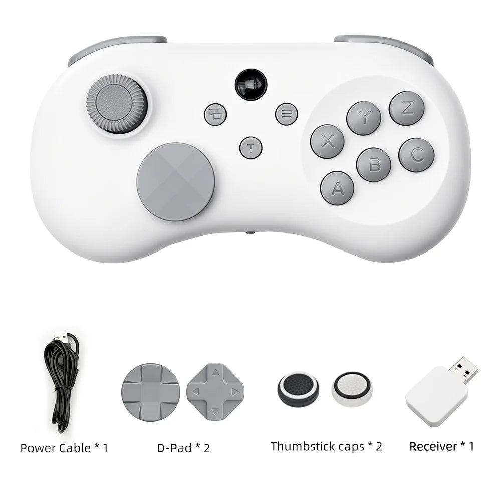 Y04 Wireless Game Controller for Switch/PC/PS4 – Hall Effect Joystick, 6-Button Layout Arcade Gamepad with Turbo & Back Buttons
