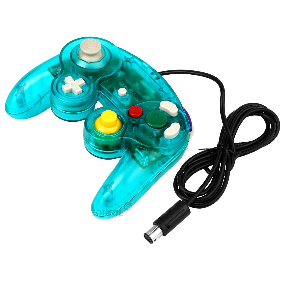 Transparent Color Wired Game Controller For GameCube NGC Gamepad One Button Wired Game Controller Joystick for NGC