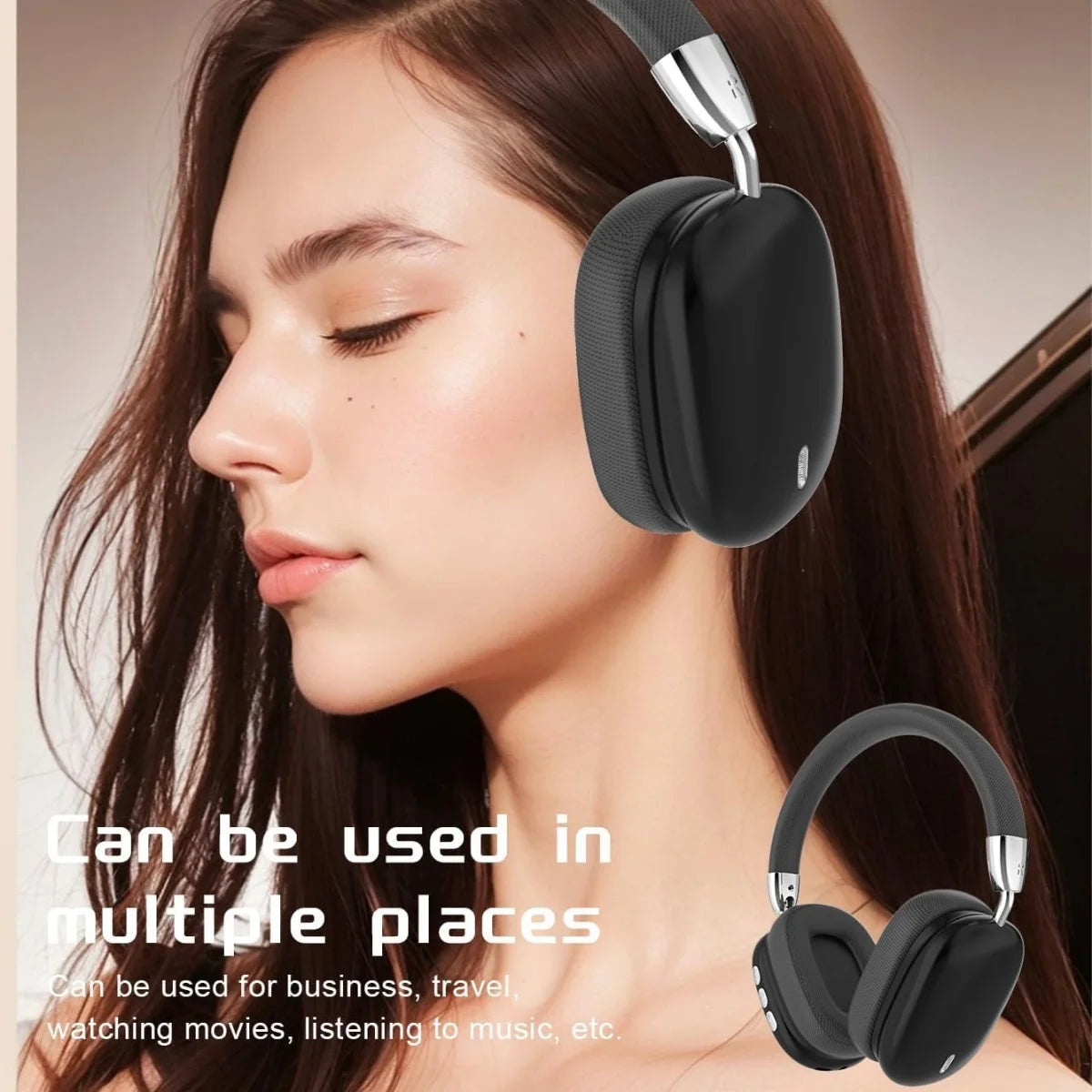Wireless Bluetooth Headphones, Hi-Res Audio, Foldable & Lightweight, Deep Bass, Long Battery Life