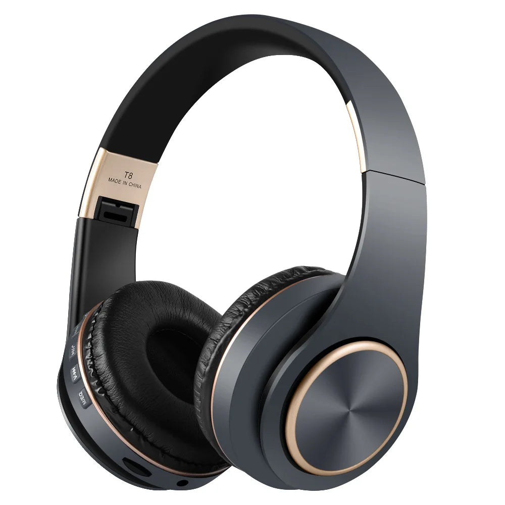 EOENKK T8 Wireless Headphones Bluetooth 5.3 Stereo Surround Sound Foldable Sport Low Latency Gaming Headset With Noise Reduction